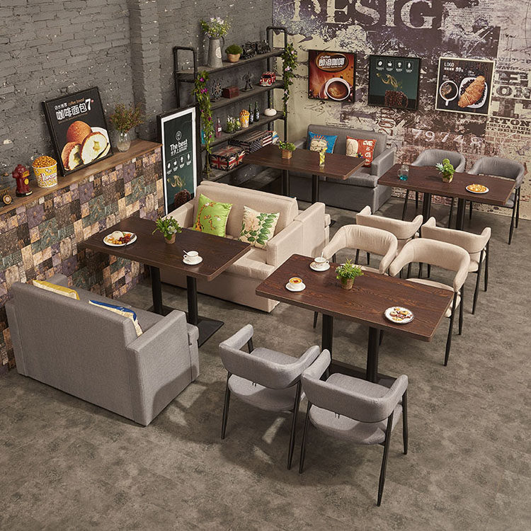 Retro Catering Furniture Fabrics Double Sofa And Wood Table Se003 5 Lounge Sofas Bench Shengyang Booth Dining Table