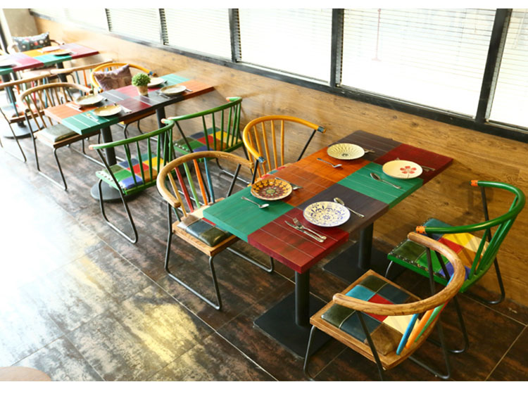 Best Retro Themed Restaurant Dining Table Chairs Group201 Shengyang Dining Room Furniture Wood Restaurant Industrial Modern