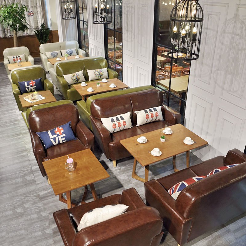 Shengyang Custom Restaruant Design Sofa Set Cafe Tables Se006 Leisure Restaruant Sofa Cafe Dining Table Set Se006 6