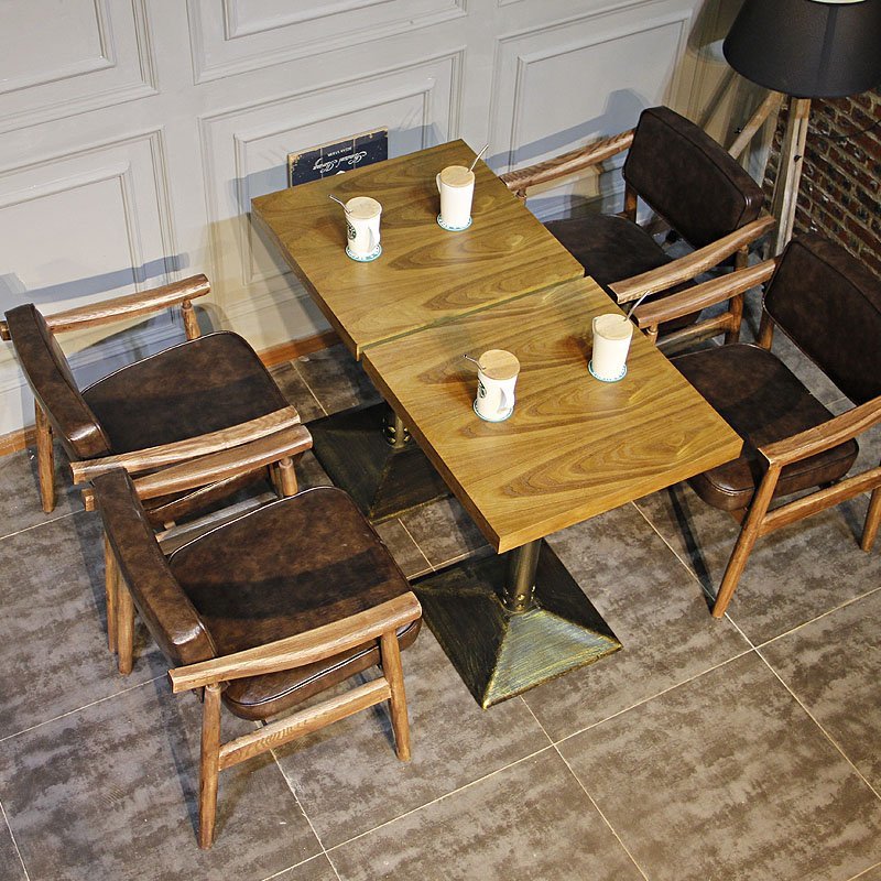 Find Modern Dining Furniture Cafe Wood Long Table And Leather Chair Urban Wooden Restaurant Chair And Table Design Group100