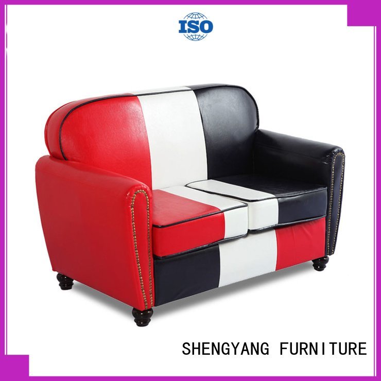 Retro Club Color Matching Leather Sofa Se011 Booth Seating For Sale Restaurant Sofa Shengyang